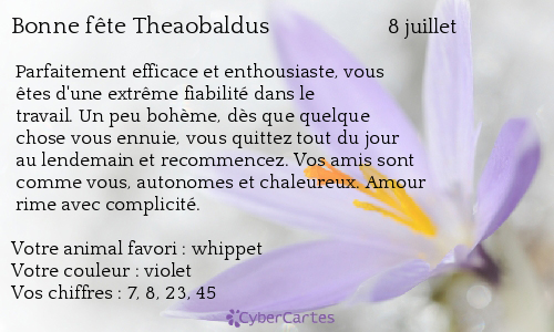 Carte bonne fête Theaobaldus
