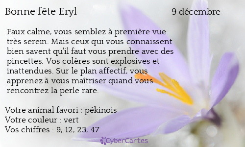 Carte bonne fête Eryl