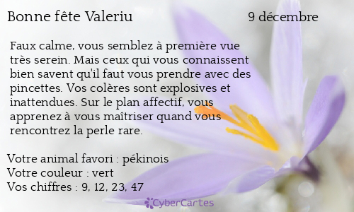 Carte bonne fête Valeriu