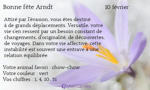 Carte bonne fête Arndt