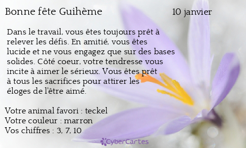 Carte bonne fête Guihème