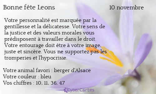 Carte bonne fête Leons