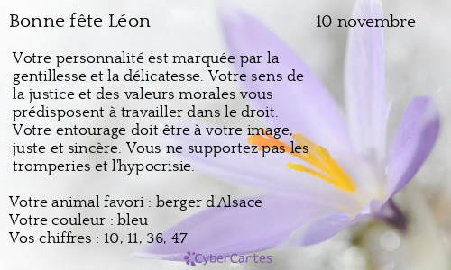 Carte bonne fête Léon