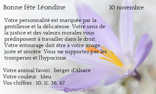 Carte bonne fête Léondine