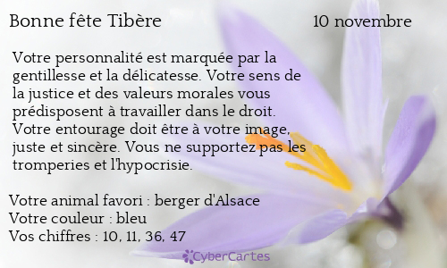 Carte bonne fête Tibère