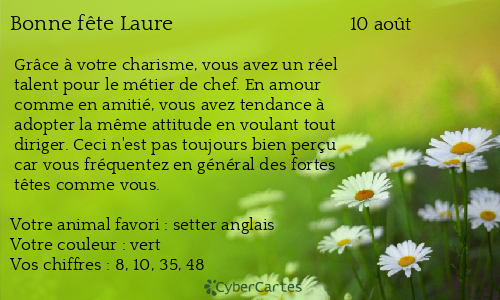 Carte bonne fête Laure