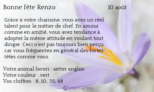 Carte bonne fête Renzo