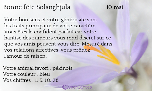 Carte bonne fête Solanghjula