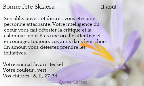 Carte bonne fête Sklaera