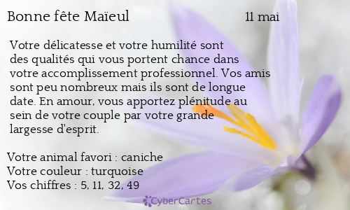 Carte bonne fête Maïeul