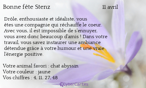 Carte bonne fête Stenz