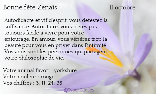 Carte bonne fête Zenaïs