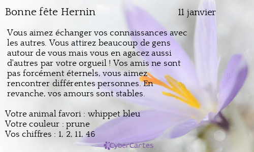 Carte bonne fête Hernin