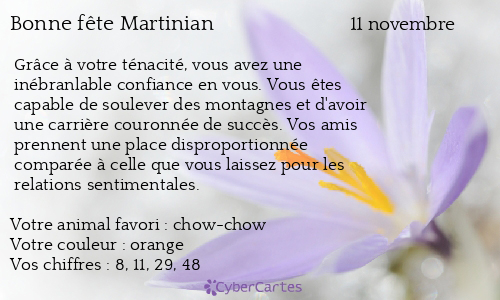 Carte bonne fête Martinian
