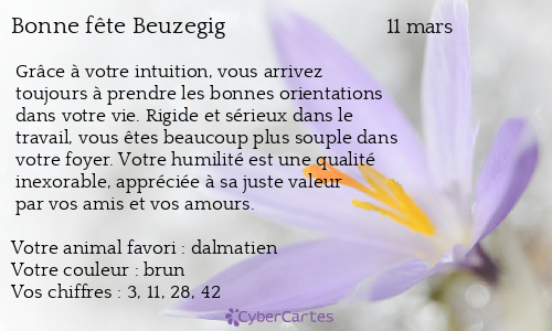 Carte bonne fête Beuzegig