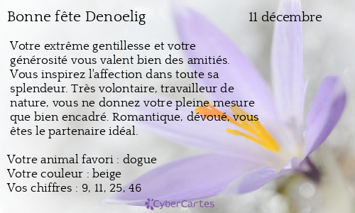 Carte bonne fête Denoelig