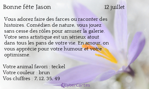 Carte bonne fête Jason