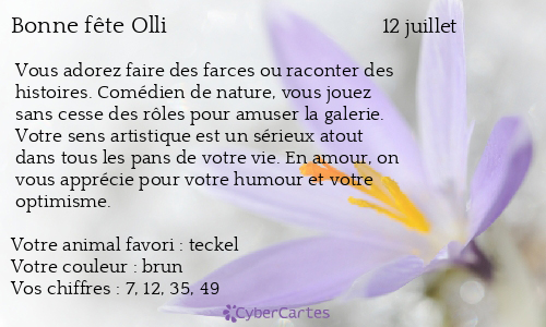 Carte bonne fête Olli