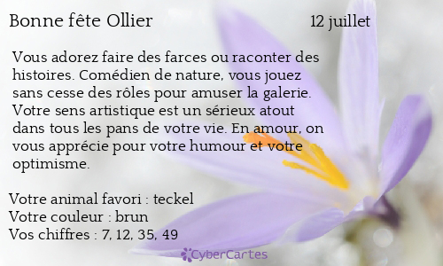 Carte bonne fête Ollier