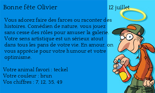 Carte bonne fête Olivier