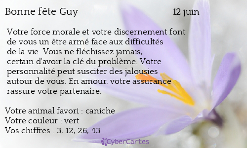 Carte bonne fête Guy