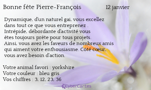 Carte bonne fête Pierre-François