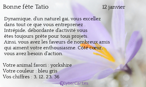 Carte bonne fête Tatio