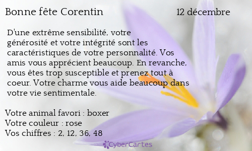 Carte bonne fête Corentin