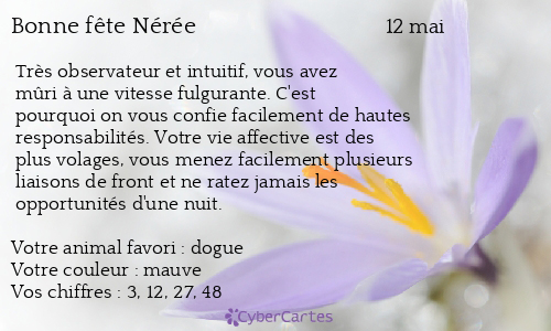 Carte bonne fête Nérée