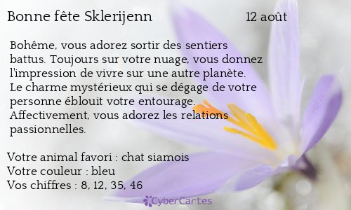 Carte bonne fête Sklerijenn