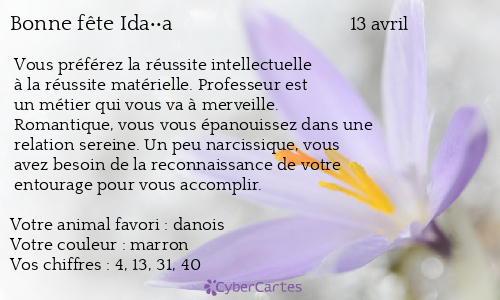 Carte bonne fête Ida��a