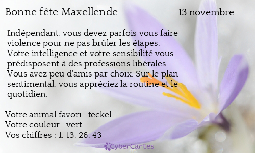 Carte bonne fête Maxellende