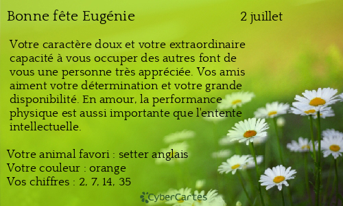 Carte bonne fête Eugénie