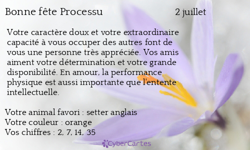 Carte bonne fête Processu