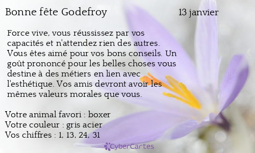 Carte bonne fête Godefroy
