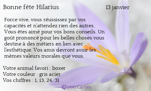 Carte bonne fête Hilarius