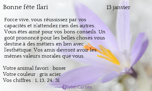 Carte bonne fête Ilari