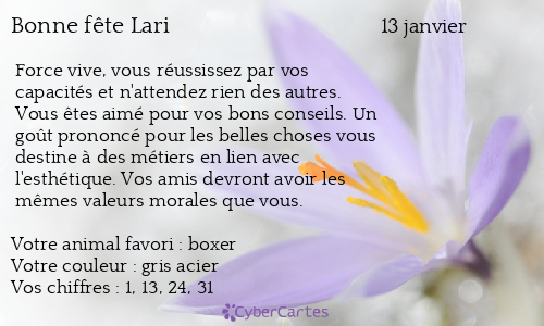 Carte bonne fête Lari