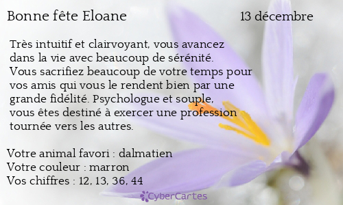 Carte bonne fête Eloane