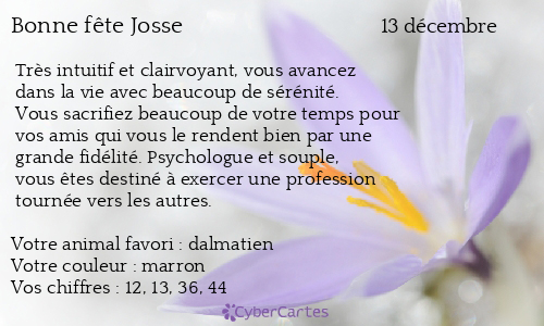 Carte bonne fête Josse