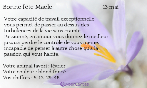 Carte bonne fête Maële