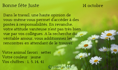 Carte bonne fête Juste