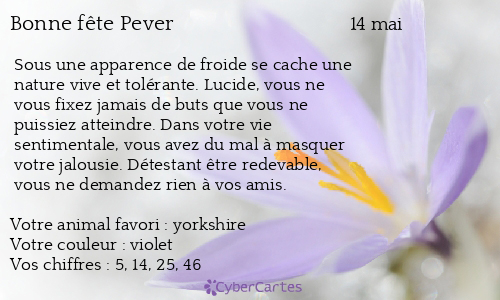 Carte bonne fête Pever