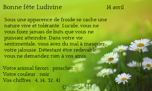 Carte bonne fête Ludivine