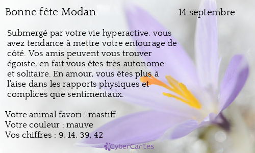 Carte bonne fête Modan