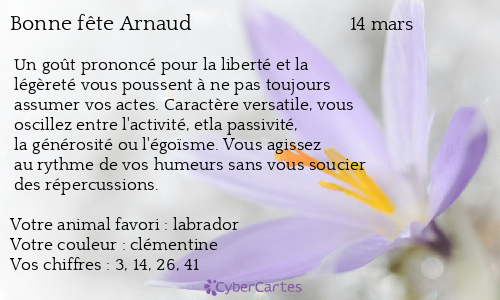 Carte bonne fête Arnaud