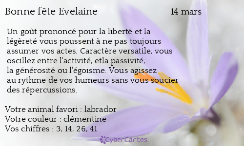 Carte bonne fête Evelaine