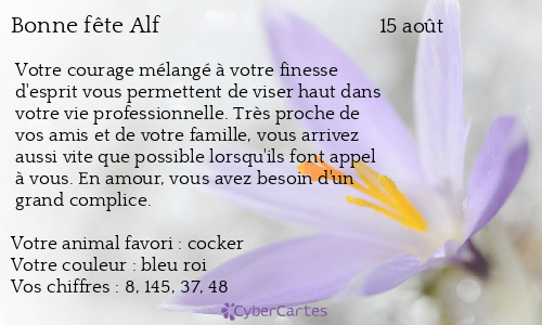 Carte bonne fête Alf