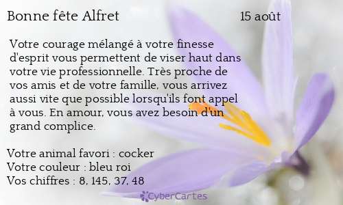 Carte bonne fête Alfret