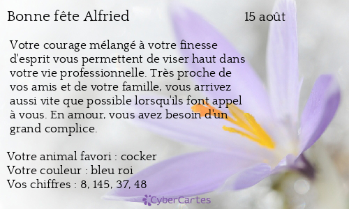 Carte bonne fête Alfried